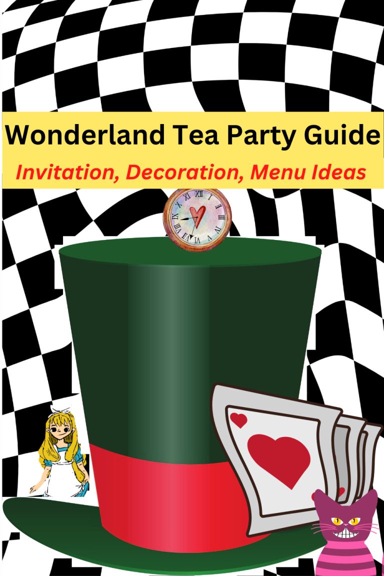 wonderland tea party guide, alice in wonderland tea party, alice in wonderland menu, birthday party ideas for kids