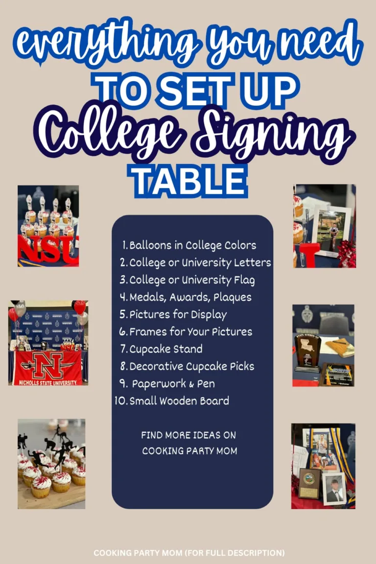 how to set up college signing table checklist